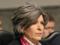 Sen. Joni Ernst (R-IA) attends a Senate Armed Services Committee hearing on February 14, 2019 in Washington, DC. The committee heard testimony on the U.S. Cyber Command defense authorization request for FY2020. (Photo by Mark Wilson/Getty Images)