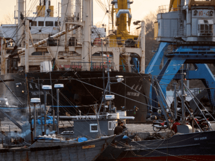 This photo taken on November 20, 2017 shows boats and ships at Rajin harbour in North Kore