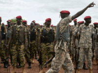 Personnel of the South Sudan People's Defence Forces (SSPDF), formerly named Sudan People's Liberation Army (SPLA), assigned as South Sundan's presidential guard, take part in a drill at their barracks in Rejaf, about 15km south of Juba, South Sudan, on April 26, 2019. - Though the guard is supposed to …