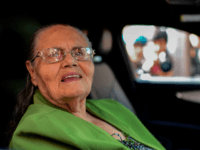 The mother of convicted Mexican drug kingpin Joaquin "El Chapo" Guzman, Maria Consuelo Loera, leaves the US embassy in Mexico City where she arrived to apply for a visa to visit her son who is currently being held in a high-security prison in New York, on June 1, 2019. - …
