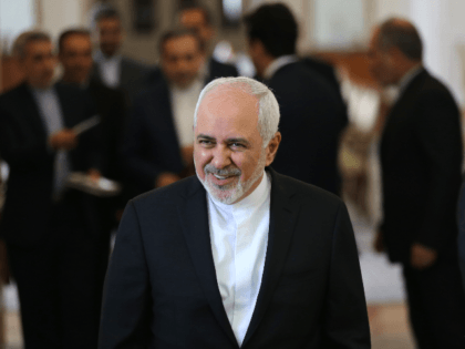 Iranian Foreign Minister Mohammad Javad Zarif arrives to meet his Japanese counterpart in Tehran on June 12, 2019. - Japan's Prime Minister Shinzo Abe, the first Japanese premier to visit Iran in 41 years, is expected in Tehran for a rare diplomatic mission, hoping to ease tensions between the Islamic …