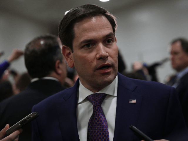 U.S. Sen. Marco Rubio (R-FL) speaks to members of the media after a closed briefing for Senate members May 21, 2019 on Capitol Hill in Washington, DC. Secretary of State Mike Pompeo, Acting Defense Secretary Patrick Shanahan and Chairman of Joint Chiefs of Staff Joseph Dunford briefed Congressional members on …