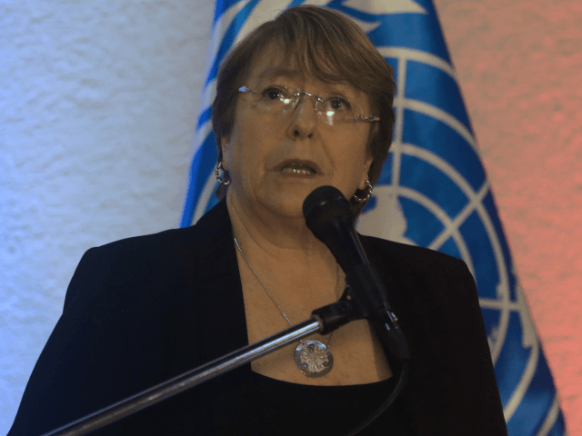 UN High Commissioner for Human Rights, Chilean Michelle Bachelet, speaks during a press conference in Caracas on June 21, 2019. - Bachelet arrived in Venezuela Wednesday as part of a visit to review the country's ongoing economic and political crisis. (Photo by Cristian Hernandez / AFP) (Photo credit should read …