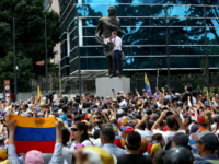 Opposition leader and president of the National Assembly Juan Guaido speaks to supporters during a demonstration at PNUD as part of the 208th anniversary of the Venezuelan Independence declaration on July 5, 2019 in Caracas, Venezuela. Venezuelan opposition leader Juan Guaidó and several NGO called for a demonstration after the …
