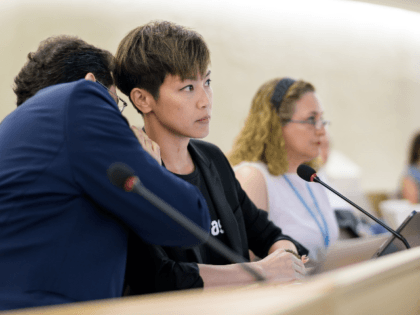 Pro-democracy Hong Kong singer Denise Ho attends the United Nations Human Rights Council in Geneva on July 8, 2019. - The United Nations should convene an urgent session to discuss the crisis in Hong Kong, says singer and protest activist Denise Ho. Ho is in Geneva to adress the United …