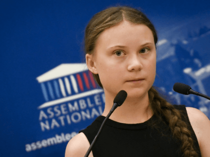 Swedish climate activist Greta Thunberg delivers a speech during a visit of the French National Assembly, in Paris, on July 23, 2019. (Photo by Lionel BONAVENTURE / AFP) (Photo credit should read LIONEL BONAVENTURE/AFP/Getty Images)