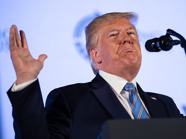 US President Donald Trump addresses the Turning Point USAs Teen Student Action Summit 2019 in Washington, DC, on July 23, 2019. (Photo by NICHOLAS KAMM / AFP) (Photo credit should read NICHOLAS KAMM/AFP/Getty Images)
