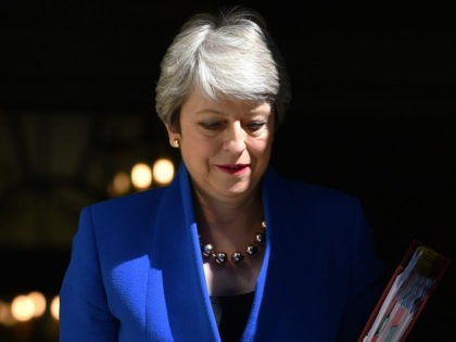 LONDON, ENGLAND - JULY 24: Prime Minister Theresa May leaves 10 Downing Street for her final PMQ's on July 24, 2019 in London, England. Theresa May has been leader of the Conservative Party since 13th July 2016. Today she makes her final statement to the country as British Prime Minister. …