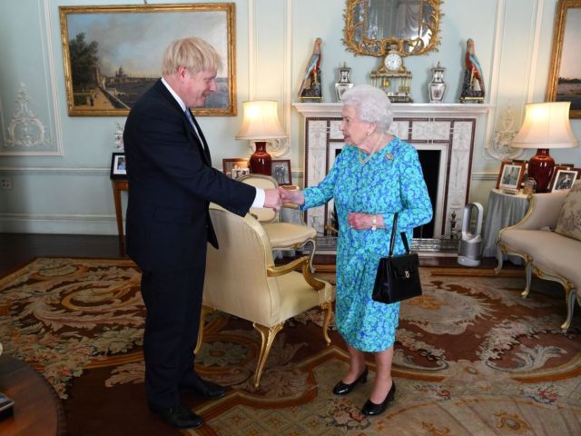 Britain's Queen Elizabeth II welcomes newly elected leader of the Conservative party,