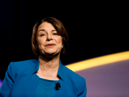 Democratic 2020 presidential hopeful Amy Klobuchar addresses the Presidential Forum at the NAACP's 110th National Convention at Cobo Center on July 24, 2019, in Detroit, Michigan. (Photo by JEFF KOWALSKY / AFP) (Photo credit should read JEFF KOWALSKY/AFP/Getty Images)