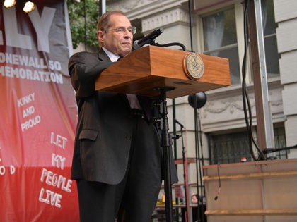 NEW YORK, NEW YORK - JUNE 28: Congressman Jerry Nadler addresses attendees during the Stonewall 50th Commemoration rally during WorldPride NYC 2019 on June 28, 2019 in New York City. (Photo by Michael Loccisano/Getty Images)