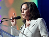 Kamala Harris speaks on stage at 2019 ESSENCE Festival Presented By Coca-Cola at Ernest N. Morial Convention Center on July 06, 2019 in New Orleans, Louisiana. (Photo by Paras Griffin/Getty Images for ESSENCE)