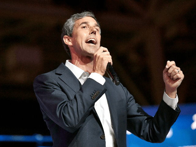 Beto O'Rourke speaks on stage at 2019 ESSENCE Festival Presented By Coca-Cola at Ernest N.
