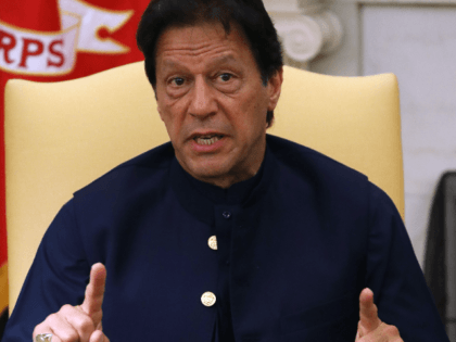 Prime Minister of the Islamic Republic of Pakistan, Imran Khan speaks at a meeeting with U.S. President Donald Trump in the Oval Office at the White House on July 22, 2019 in Washington, DC. This is Khan’s first visit to Washington as Pakistan’s prime minister to discuss relations with the …