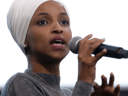 Rep. Ilhan Omar (D-MN) participates in a panel discussion during the Muslim Collective For Equitable Democracy Conference and Presidential Forum at the The National Housing Center July 23, 2019 in Washington, DC. As a member of a group of four freshman Democratic women of color, known informally as 'The Squad,' …