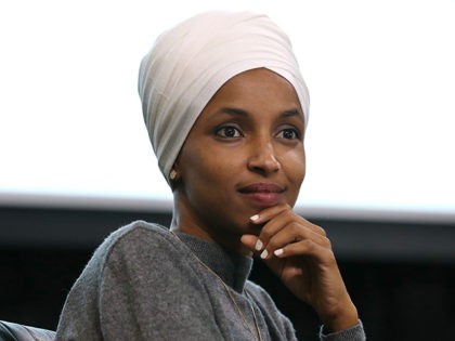 WASHINGTON, DC - JULY 23: Rep. Ilhan Omar (D-MN) participates in a panel discussion during