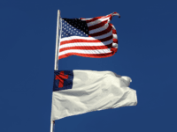 American flag and Christian flag