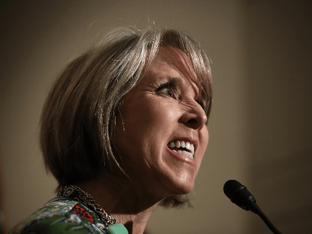 Rep. Michelle Lujan Grisham (D-NM), chairwoman of the Congressional Hispanic Caucus, delivers remarks following a meeting between U.S. Secretary of Homeland Security John Kelly and members of the Congressional Hispanic Caucus at the U.S. Capitol March 17, 2017 in Washington, DC. Kelly met with the group to answer questions on …