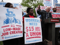 U.S. Sen. Bernie Sanders (I-VT) speaks during a rally in front of the Capitol April 26, 2017 in Washington, DC. Activists and low-wage workers gathered on Capitol Hill to rally for a $15 minimum and rights to form unions. (Photo by Alex Wong/Getty Images)