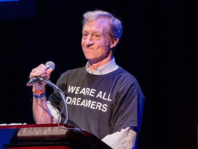 NEW YORK, NY - JANUARY 29: Tom Steyer speaks onstage during The People's State Of The Union at Town Hall on January 29, 2018 in New York City. (Photo by Roy Rochlin/Getty Images)