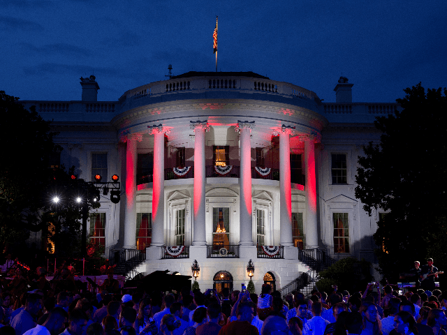 WASHINGTON, DC - JULY 04: The White House prior to a firework display on July 4, 2018 in Washington, DC. (Photo by Alex Edelman/Getty Images)