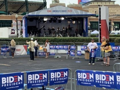Empty stands before Democrat debate (Joel Pollak / Breitbart News)