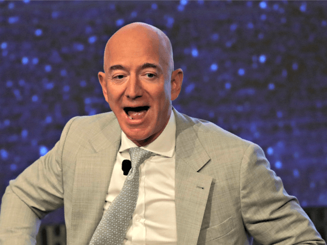 Amazon founder Jeff Bezos during the JFK Space Summit at the John F. Kennedy Presidential Library in Boston, Wednesday, June 19, 2019. (AP Photo/Charles Krupa)