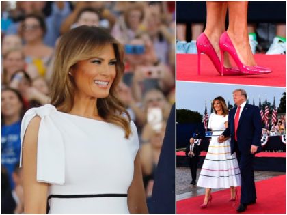 First Lady Melania Trump defied the Fourth of July rain …