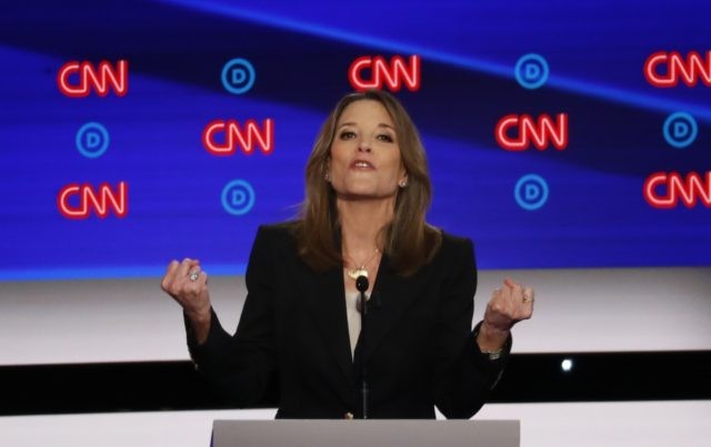 Marianne Williamson participates in the first of two Democratic presidential primary debat