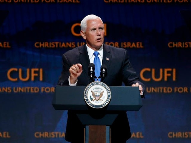 Vice President Mike Pence speaks at the Christians United for Israel's annual summit, Mond