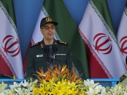 Iranian General Mohammad Bagheri, chief of staff of Iran's armed forces, speaks during the annual military parade marking the anniversary of the start of Iran's 1980-1988 war with Iraq, on September 21, 2016, in the capital Tehran. / AFP / CHAVOSH HOMAVANDI (Photo credit should read CHAVOSH HOMAVANDI/AFP/Getty Images)