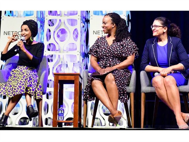 Netroots Nation Reps. Ilhan Omar (L), Ayanna Pressley (C) and Rashida Tlaib. Photo- Bastia