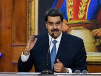 CARACAS, VENEZUELA - JUNE 27: Venezuela's President Nicolas Maduro gestures as he speaks during the Simon Bolivar Journalism National Award ceremony at Palacio de Miraflores on June 27, 2019 in Caracas, Venezuela. (Photo by Matias Delacroix/Getty Images)