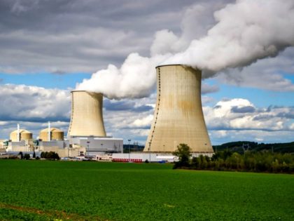 The Civaux Nuclear Power Plant on the Vienne River southeast of Poitiers, features 180-meter-high cooling towers, which are the tallest in France. (Guillaume Souvant/AFP/Getty Images)