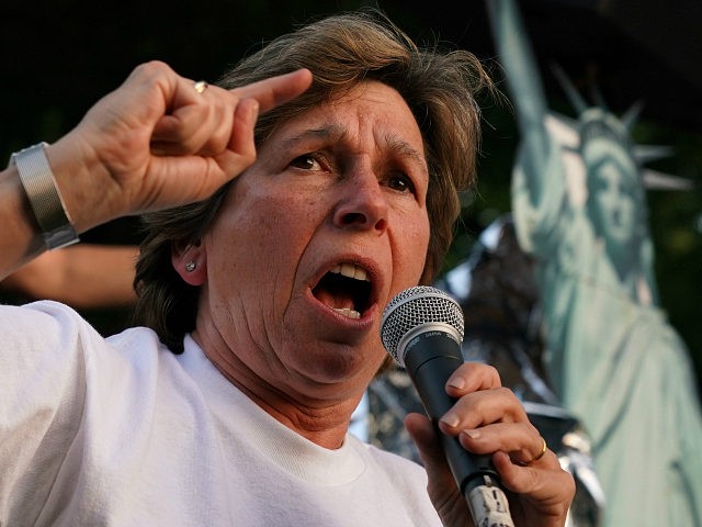 WASHINGTON, DC - JULY 12: President of American Federation of Teachers Randi Weingarten speaks during a “Lights for Liberty: A Nationwide Vigil to End Human Detention Camps” event at Lafayette Square July 12, 2019 in Washington, DC. Organizers hosted the event to call attention to the poor conditions at immigrant …