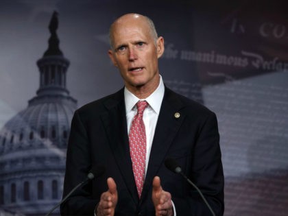 U.S. Sen. Rick Scott (R-FL) speaks during a news conference at the U.S. Capitol January 17, 2019 in Washington, DC. Sen. Scott held the news conference to discuss the partial government shutdown. (Photo by Alex Wong/Getty Images)