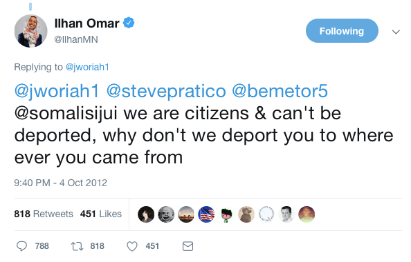 Ilhan Omar deport tweet (Ilhan Omar / Twitter)