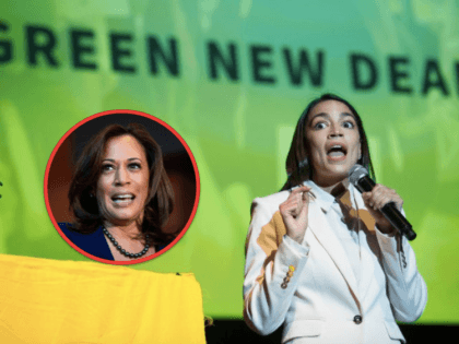 Kamala Harris and Alexandria Ocasio-Cortez (Getty / AP)