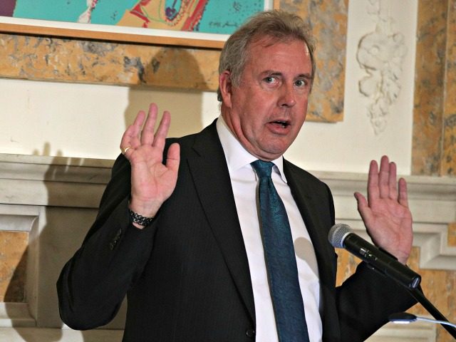 WASHINGTON, DC - OCTOBER 20: British Ambassador to the U.S. Kim Darroch speaks during an annual dinner of the National Economists Club at the British Embassy October 20, 2017 in Washington, DC. Federal Reserve Chair Janet Yellen gave a lecture on "Monetary Policy Since the Financial Crisis." (Photo by Alex …