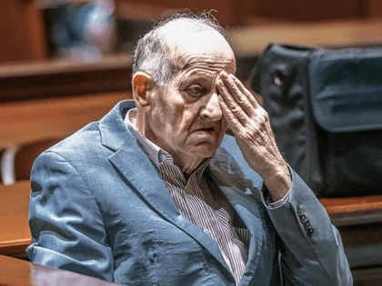 In a Monday, July 15, 2019 photo, Albert Flick, sits in court at his murder trial in Aubur