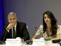 NEW YORK, NY - SEPTEMBER 20: (AFP OUT) Actor George Clooney (L) and wife Amal Clooney attend a Leaders Summit for Refugees during the United Nations 71st session of the General Debate at the United Nations General Assembly on September 20, 2016 in New York, New York. (Photo by Peter …
