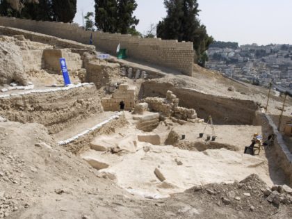 A picture shows the site of archeological excavations in Jerusalem�s Mount Zion, outside