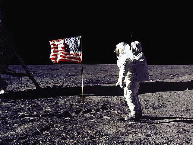 DC, UNITED STATES: This 20 July 1969 file photo released by NASA shows astronaut Edwin E. "Buzz" Aldrin, Jr. saluting the US flag on the surface of the Moon during the Apollo 11 lunar mission. The 20th July 1999 marks the 30th anniversary of the Apollo 11 mission and man's …