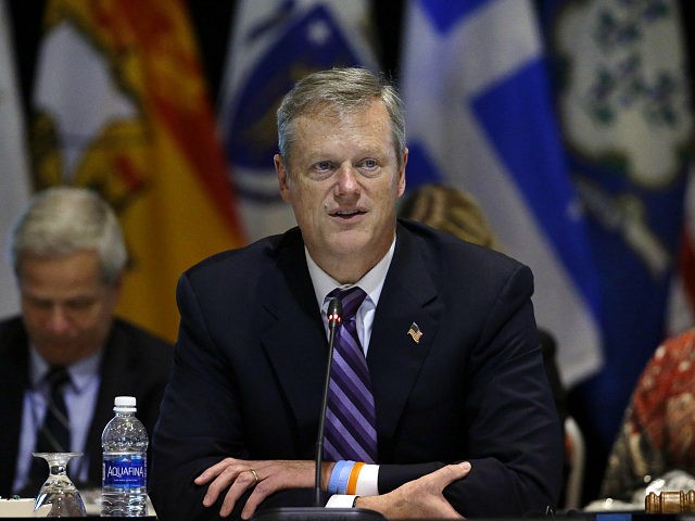 FILE - In this Aug. 29, 2016 file photo, Massachusetts Gov. Charlie Baker speaks during a conference of New England's governors and eastern Canada's premiers to discuss closer regional collaboration, in Boston. Massachusetts Democrats are hoping to take a notch out of Republican Gov. Baker's sky-high popularity numbers by lashing …