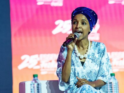 Rep. Ilhan Omar, D-Minn., speaks at the 2019 Essence Festival at the Ernest N. Morial Conv