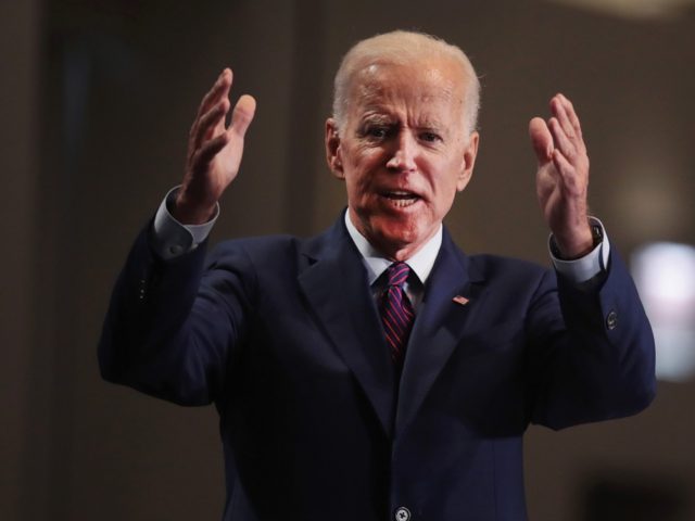 Democratic presidential candidate, former Vice President Joe Biden speaks to guests at the