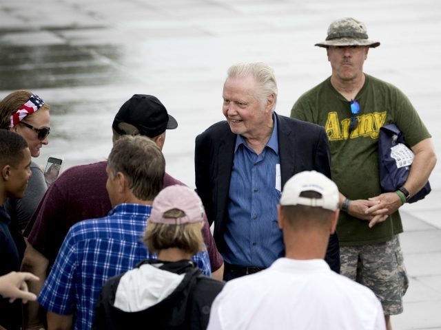 Actor Jon Voight greets visitors before President Donald Trump's Independence Day cel