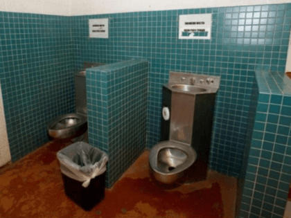 This picture of a migrant facility toilet-drinking-fountain unit is taken from a 2016 Arizona court filing. US Department of Justice