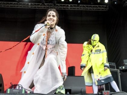 Nadezhda Tolokonnikova of Pussy Riot performs at the Sonic Temple Art and Music Festival at Mapfre Stadium on Friday, May 17, 2019, in Columbus, Ohio. (Photo by Amy Harris/Invision/AP)
