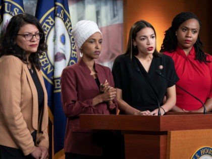 The Squad: Reps. Rashida Tlaib, Ilhan Omar, Alexandria Ocasio-Cortez, and Ayanna Pressley (AP Photo/J. Scott Applewhite)